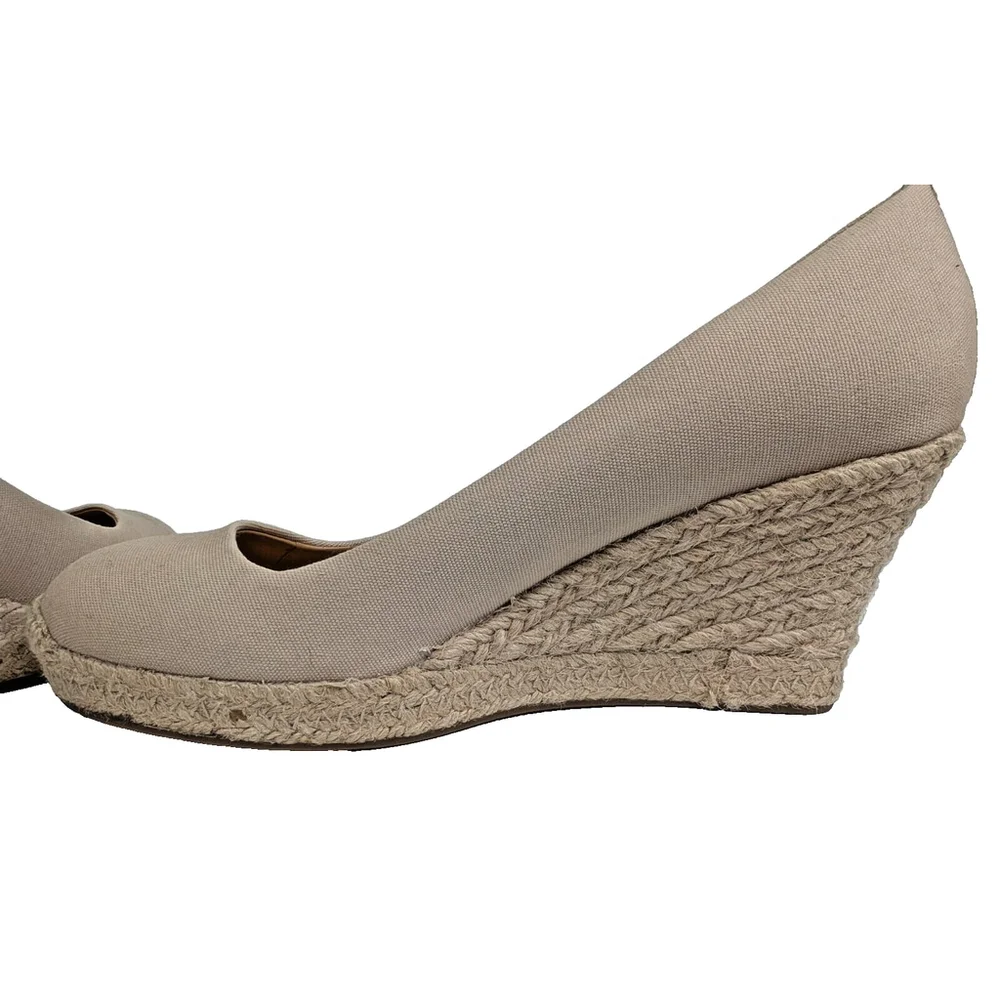 J. Crew Shoes Women’s Espadrille Wedges Canvas Size 9.5 M Flax Color Beige Beach